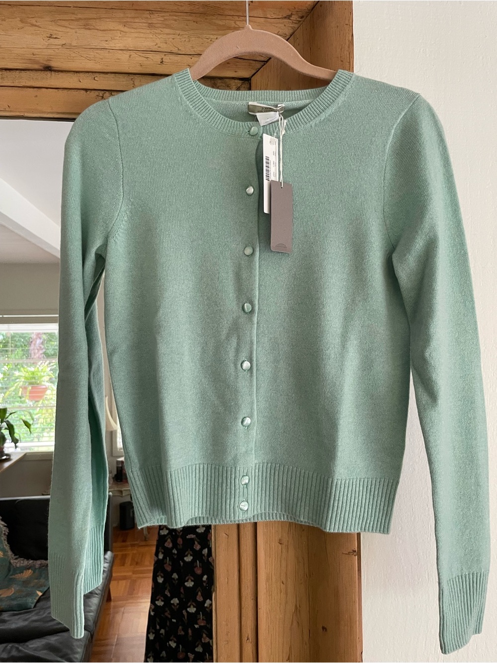J. Crew Mint Green Cashmere Cardigan - Small